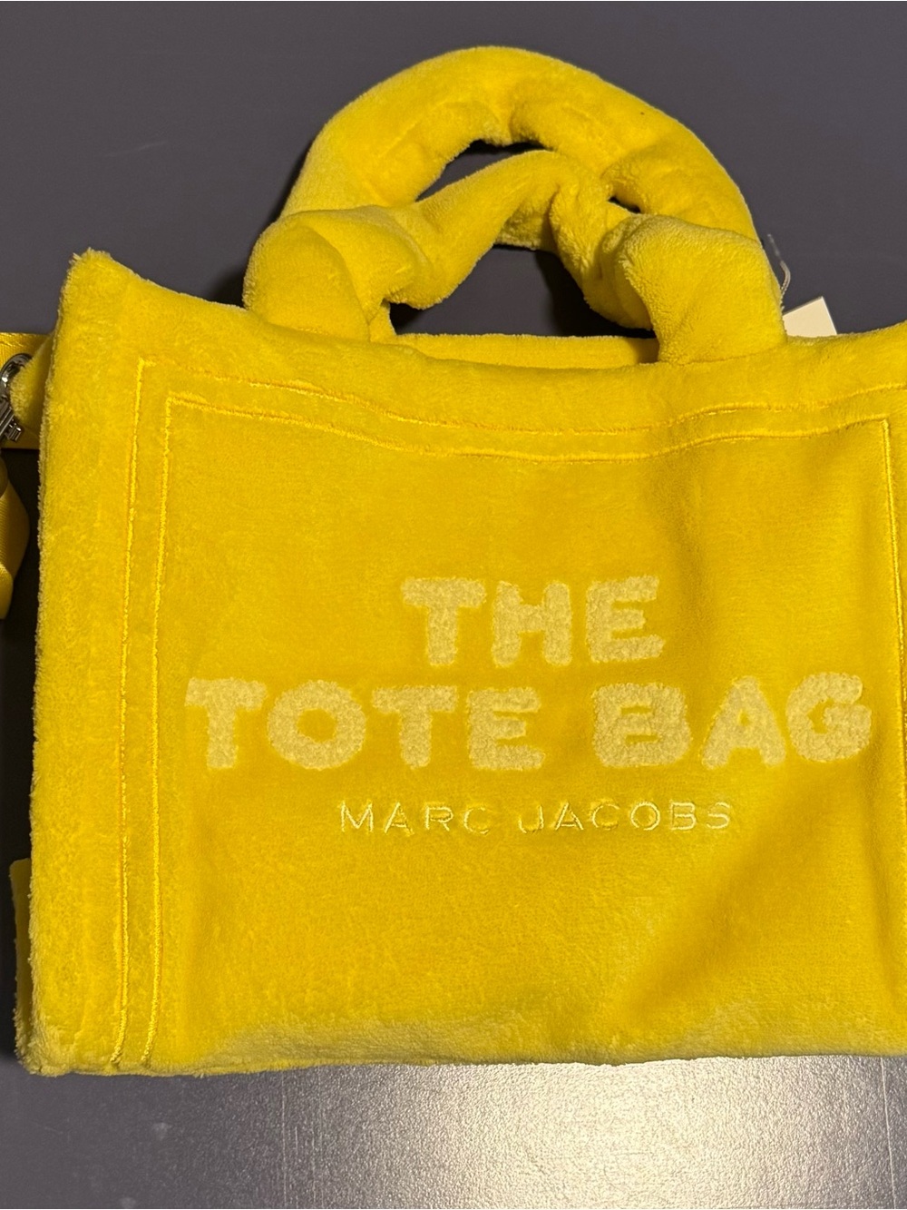 Marc Jacobs Plush Yellow Tote with Embroidered Logo